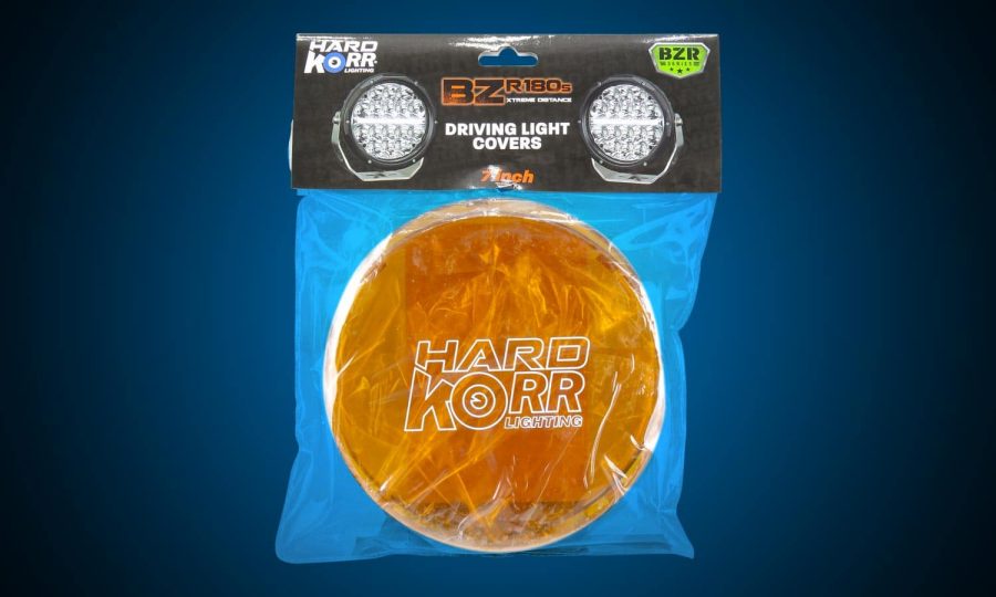Orange protective covers for 7 Inch Hard Korr BZR Series driving lights