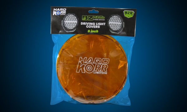 Orange protective covers for 9 Inch Hard Korr BZR Series driving lights